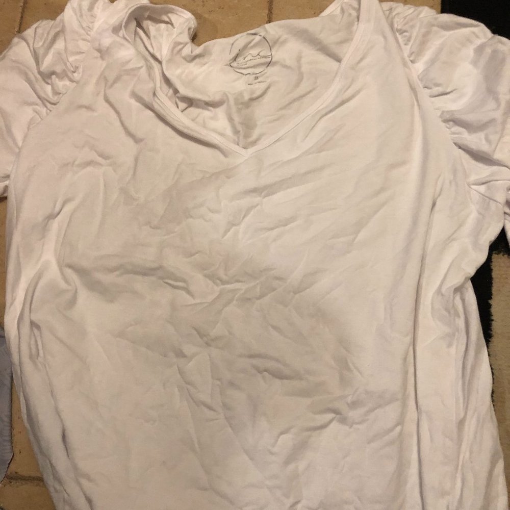 INC 3x women's plus white ruched shirt